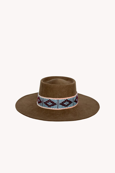 Brown Bucket style alpaca wool handmade hat