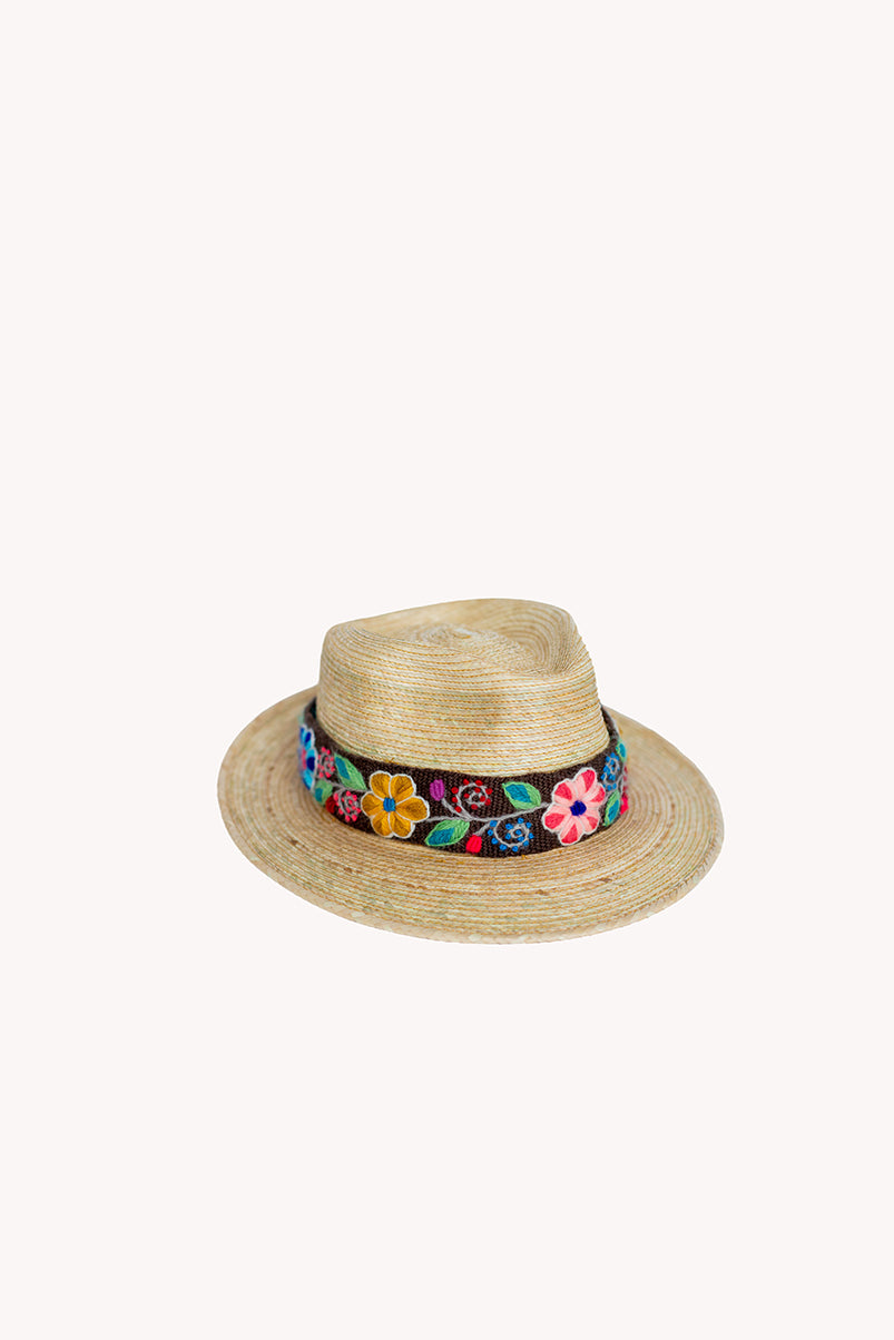 Straw Fedora style palm leaf Guatemalan hat