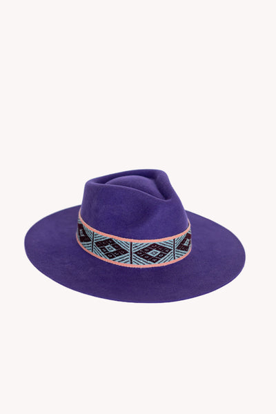 purple rancher style hat