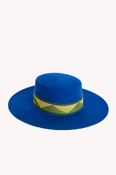 Blue Spanish style alpaca wool peruvian hat