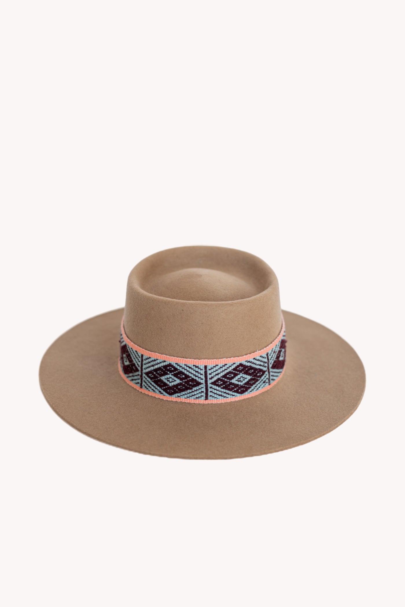 Beige Bucket style alpaca wool handmade hat