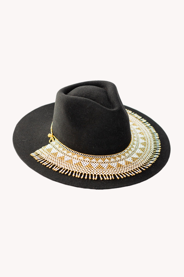 Gold Beaded Hat Necklace – Andeana Hats display picture 3