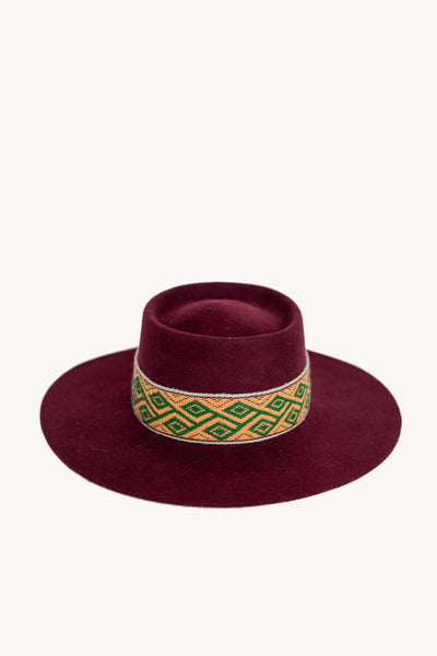 Maroon Bucket Hat with Connection Removable Intention Hat Textile Band