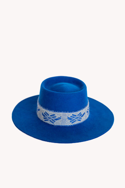 Electric Blue Bucket Hat with Resilience Intention Band Removable Intention Hat Textile Band