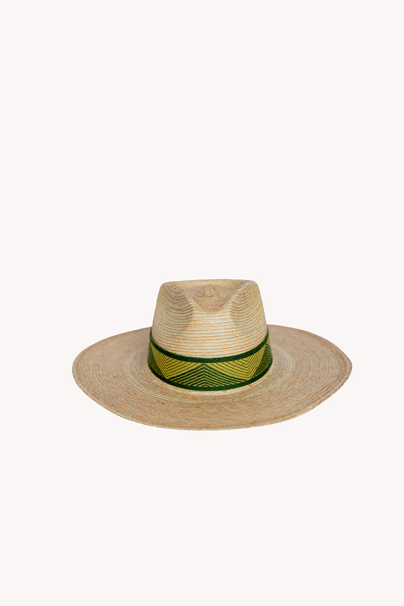 Straw Western Hat with Power Intention Band Removable Intention Hat Textile green Band