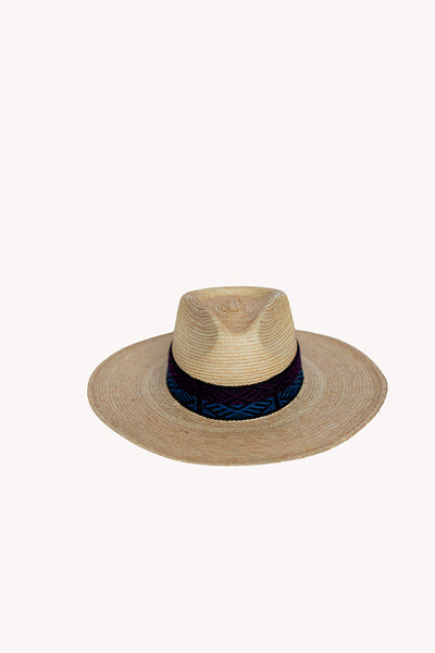 Straw Western Hat with Wisdom Intention Band Removable Intention Hat Textile Band