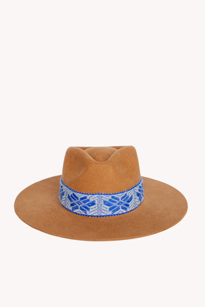 Camel Western Hat with Resilience Intention Band  Removable Intention Hat Textile Band