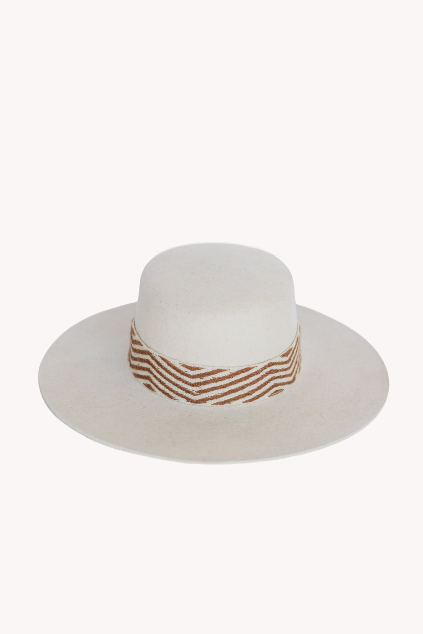 White Spanish style alpaca wool hat