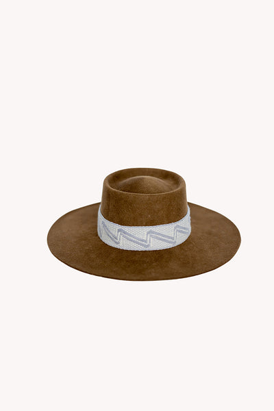 Brown Bucket style alpaca wool peruvian hat