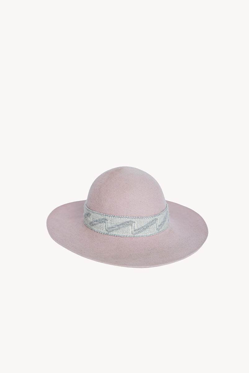 Pink Floppy style alpaca wool Peruvian hat