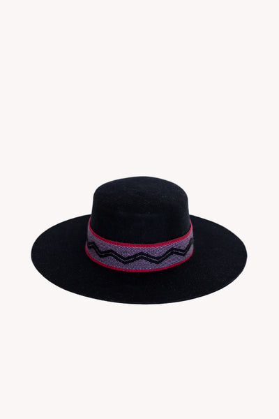 black Spanish style alpaca wool boho hat