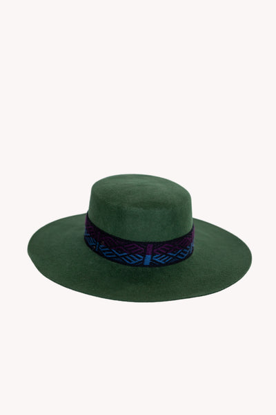 green Spanish style Peruvian hat