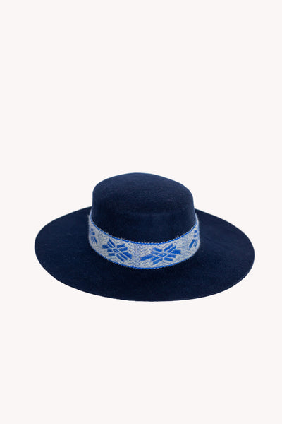Blue Spanish style boho hat