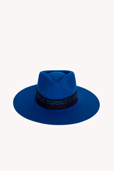 blue western style rancher hat
