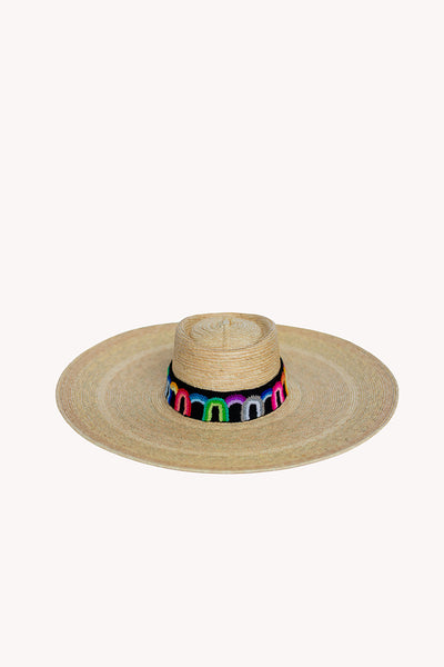 Straw Boater Sunhat style palm leaf large brim hat