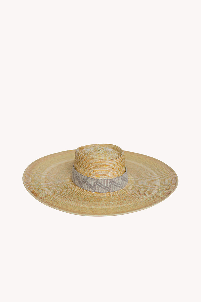 Straw Boater Sunhat style palm leaf wide brim hat