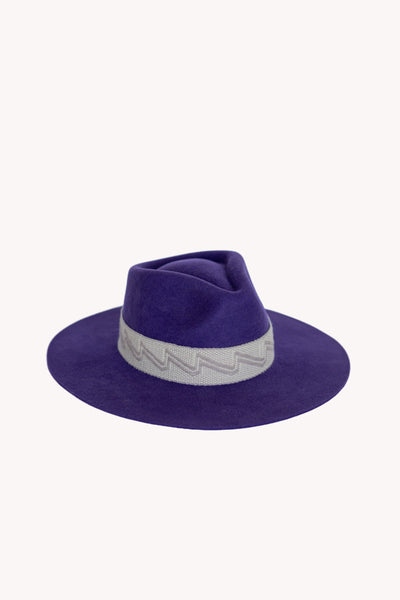 purple western style Peruvian hat