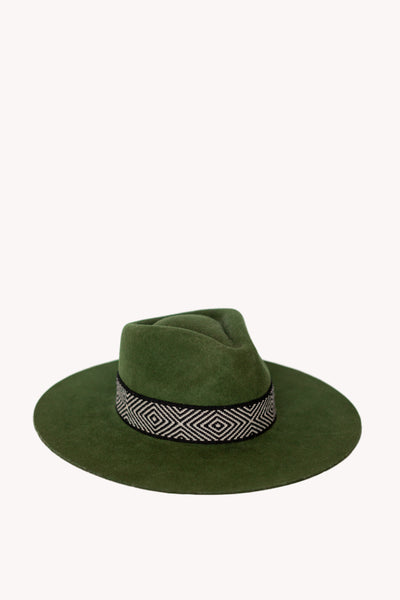 green western style handmade hat