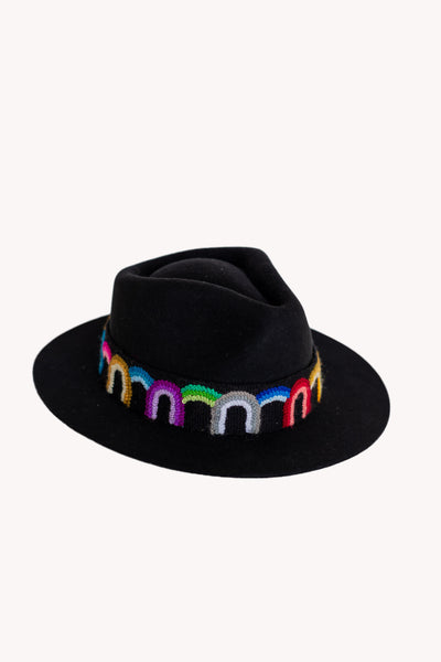 Black Fedora style alpaca wool hat