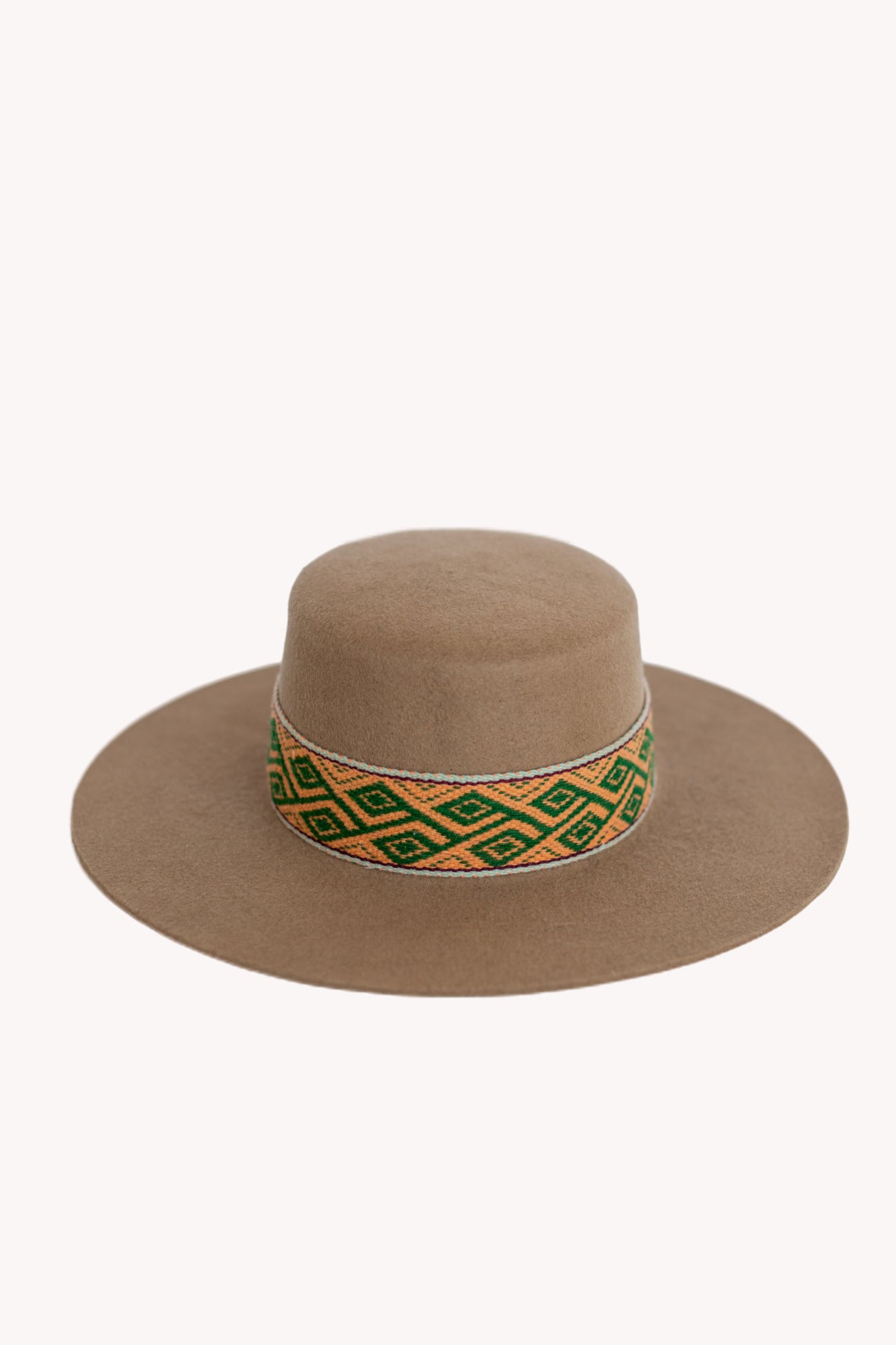 Beige Spanish style alpaca wool peruvian hat