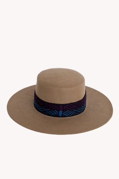 Beige Spanish style alpaca wool americana hat