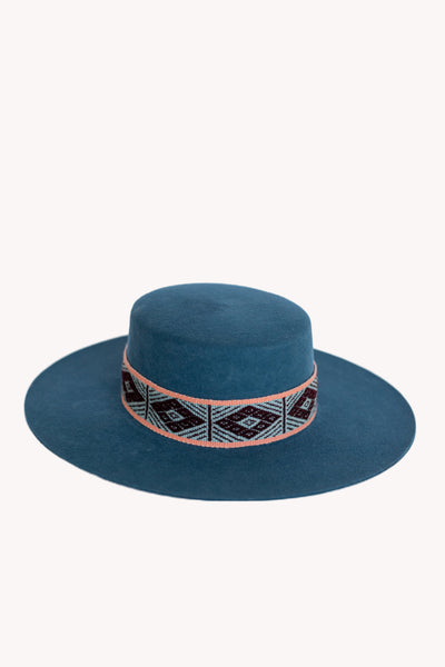 Blue Spanish style artisan hat