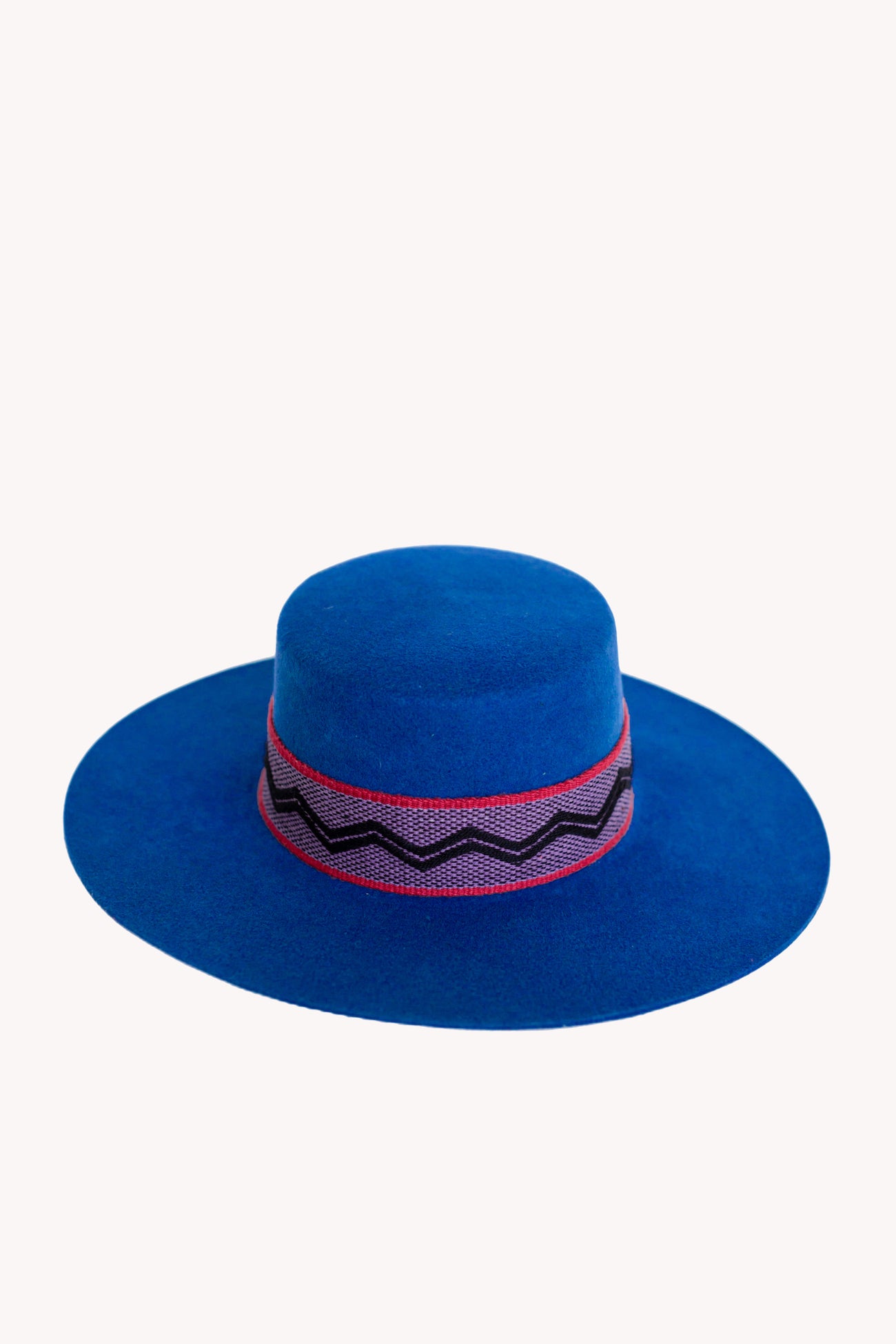 Blue Spanish style alpaca wool artisan hat