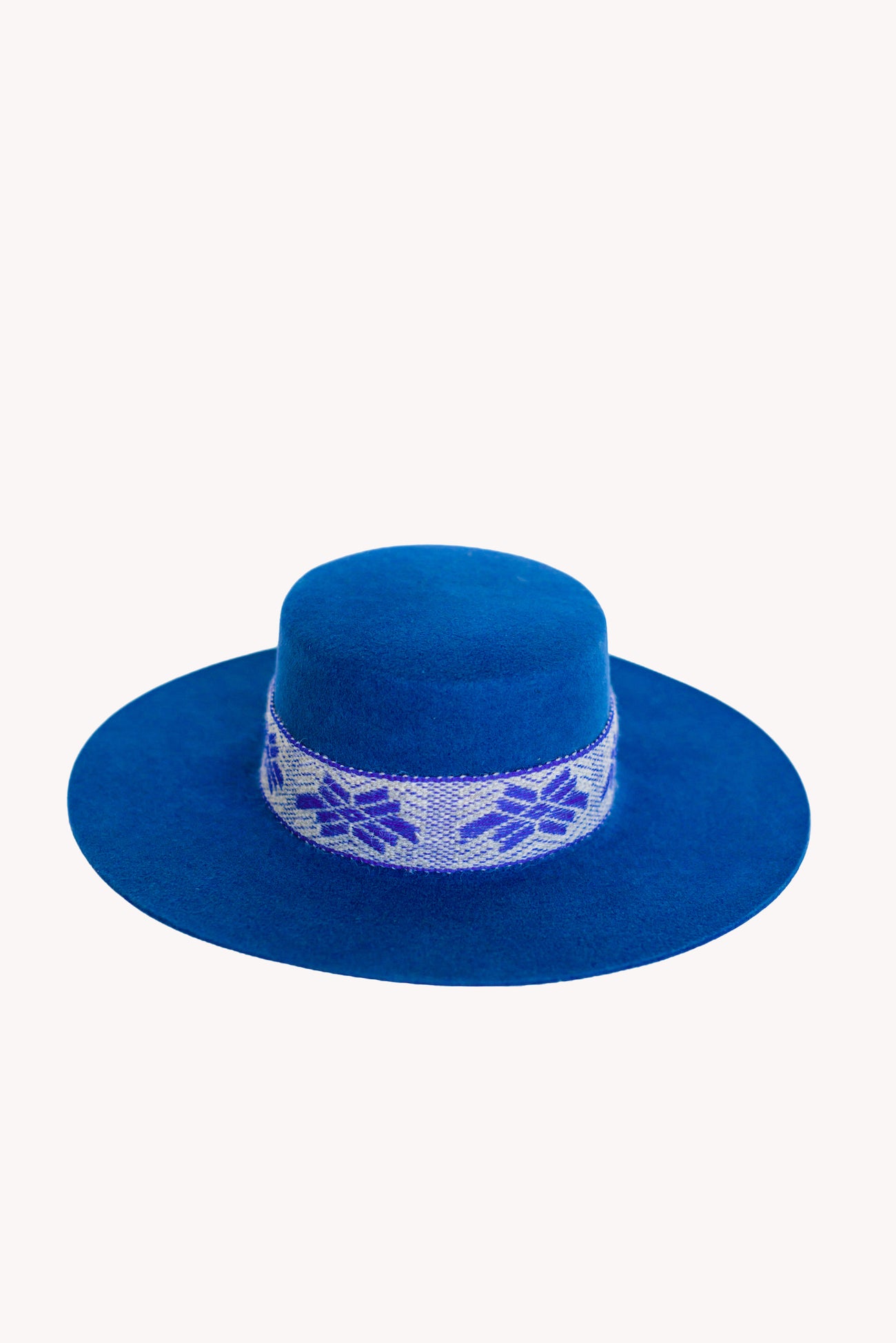 Blue Spanish style alpaca wool Peru hat