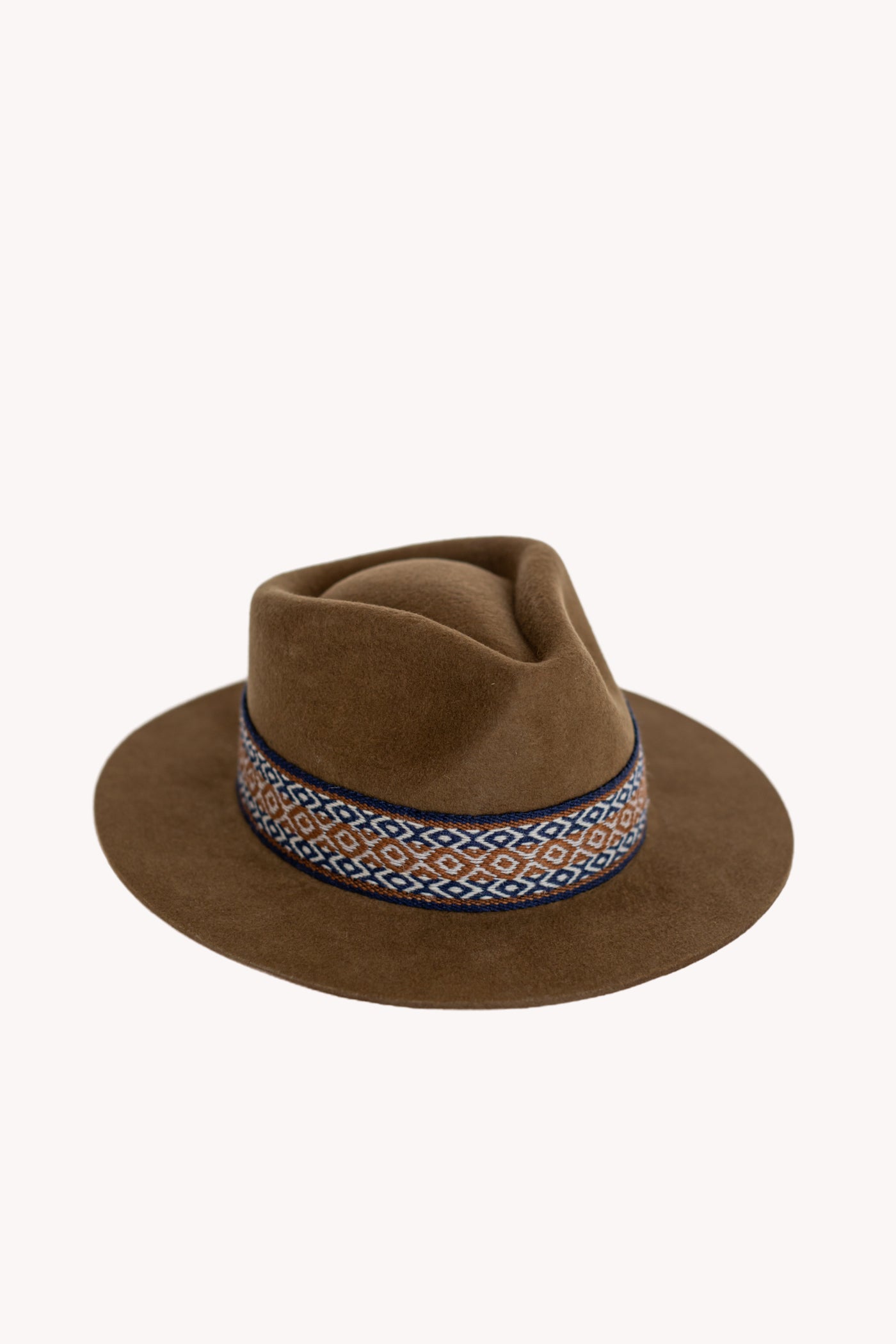 Brown Fedora style alpaca wool Peruvian hat
