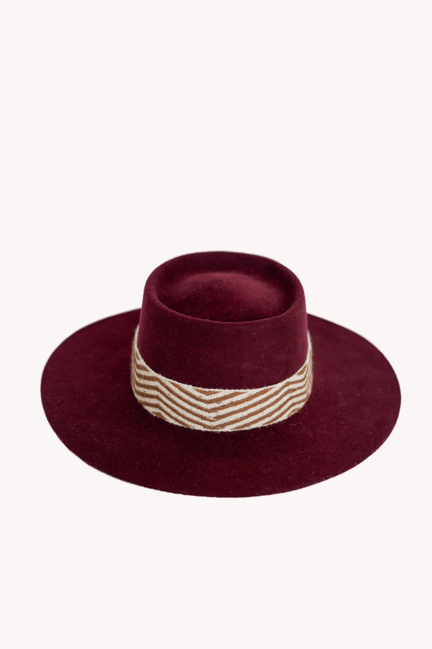 Red Bucket style alpaca wool boho hat