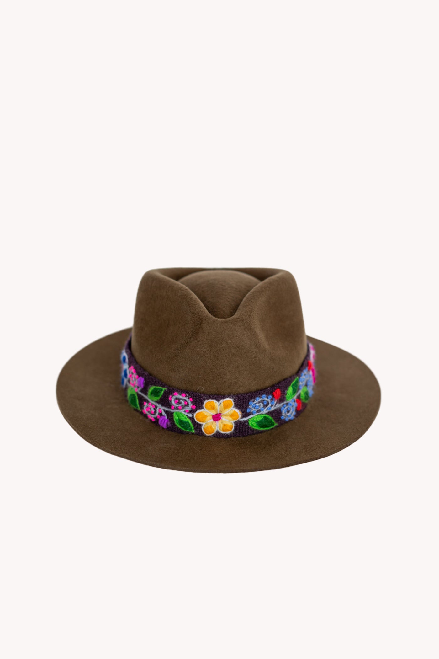 Brown Fedora style alpaca wool hat