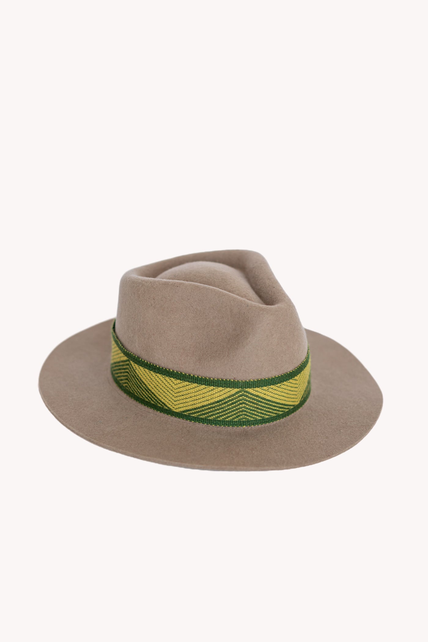 Beige Fedora style alpaca wool hat