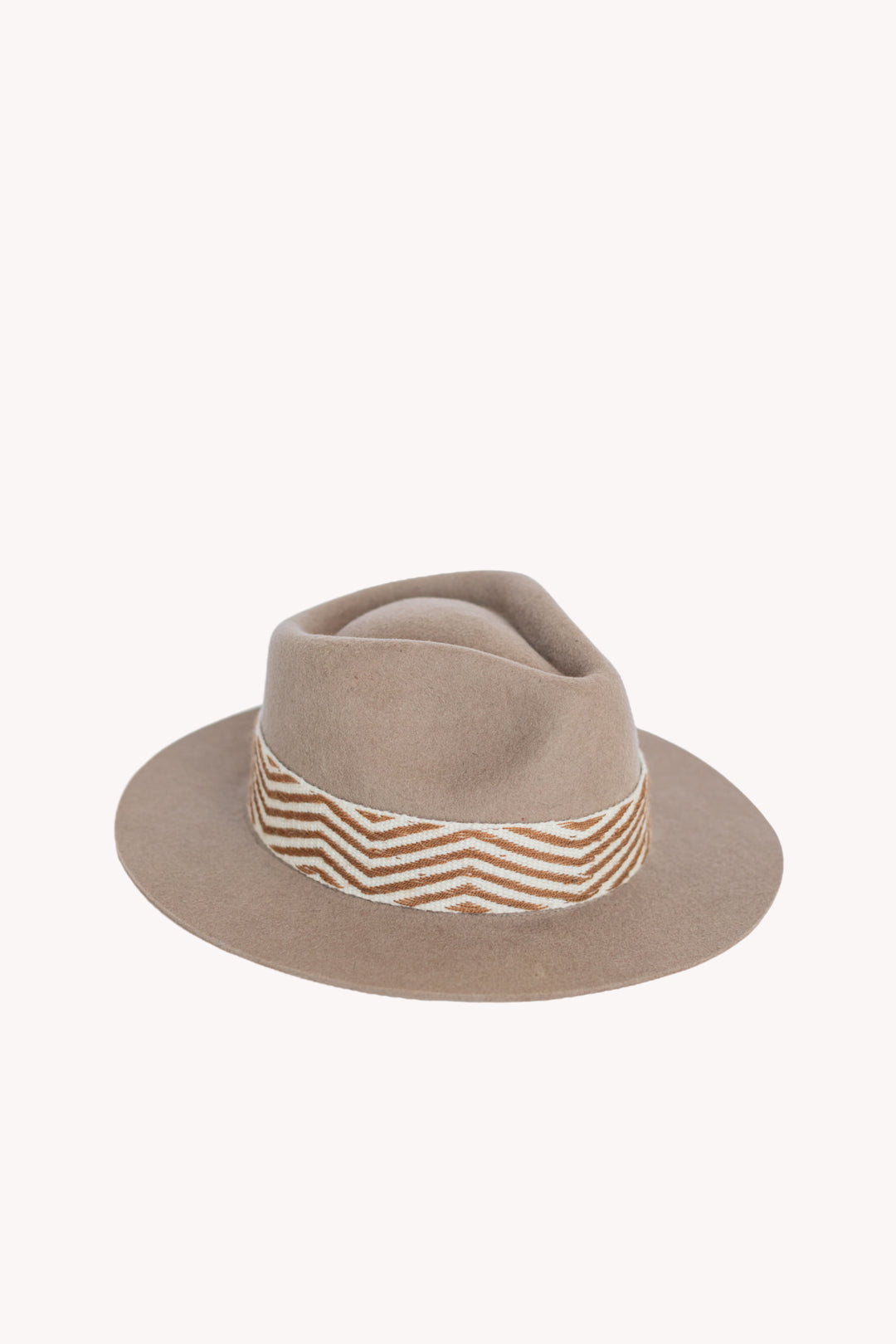 ? Wool Snake Banded Beige Fedora Hat Walnut Cream Wide Brim Fedora With Snake Details Men Women  main image 4