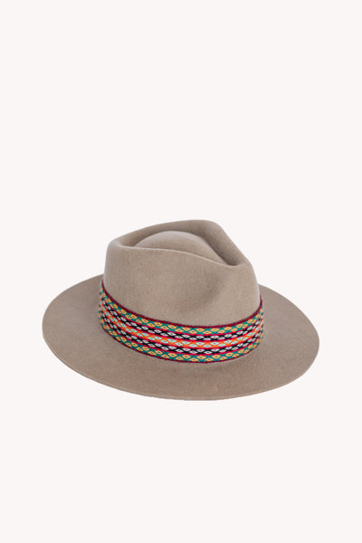 Beige Fedora style alpaca wool Peruvian hat