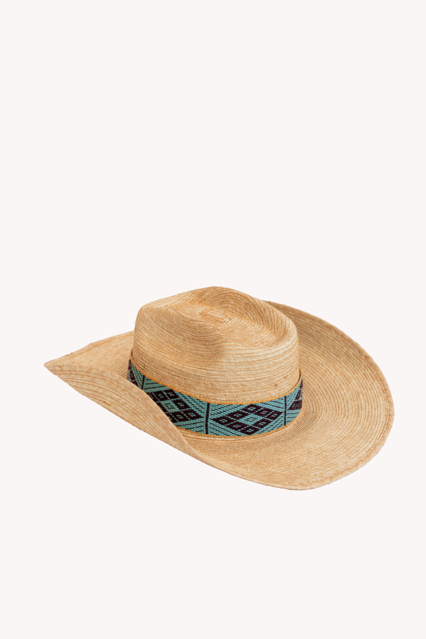 Straw Gaucho style palm leaf rancho hat