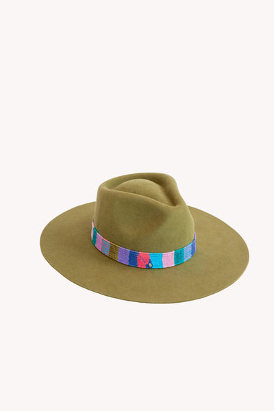 lime green rancher hat with Unity Pastel Intention Band Removable Intention Hat Textile Band