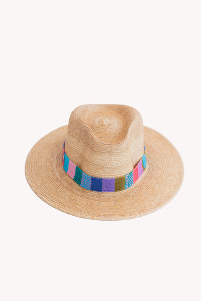 fedora straw hat with Unity Pastel Intention Band Removable Intention Hat Textile Band