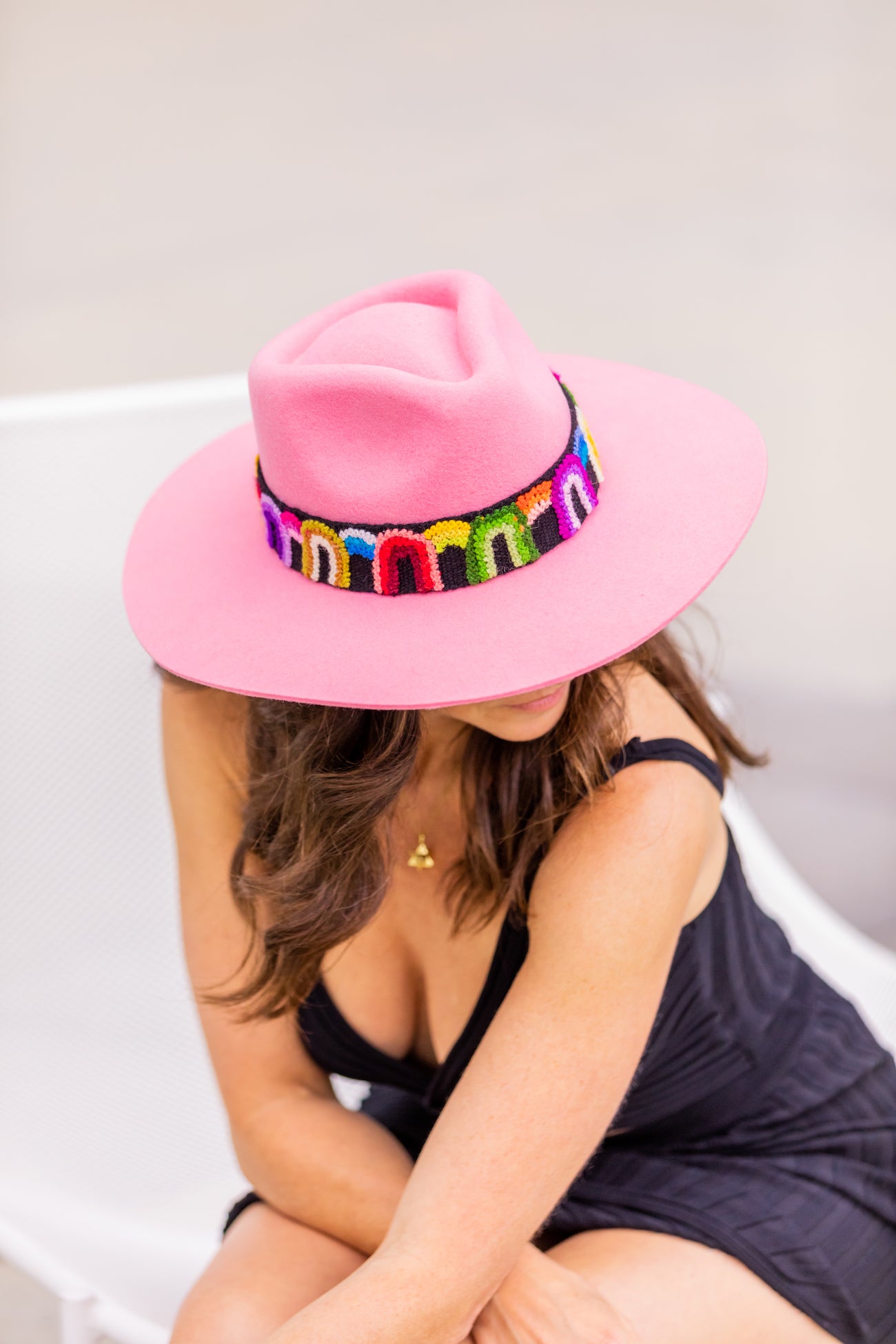 pink western style high fashion hat