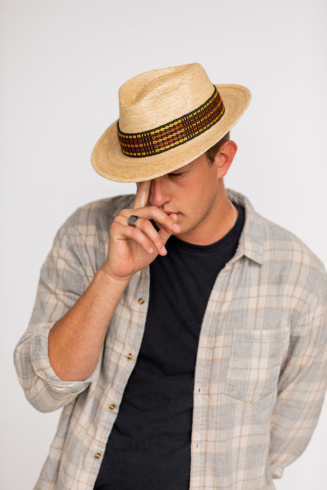 Fedora Palm Leaf Straw Hat Small 56cm Fedora Palm Leaf Straw Hat Small 56cm