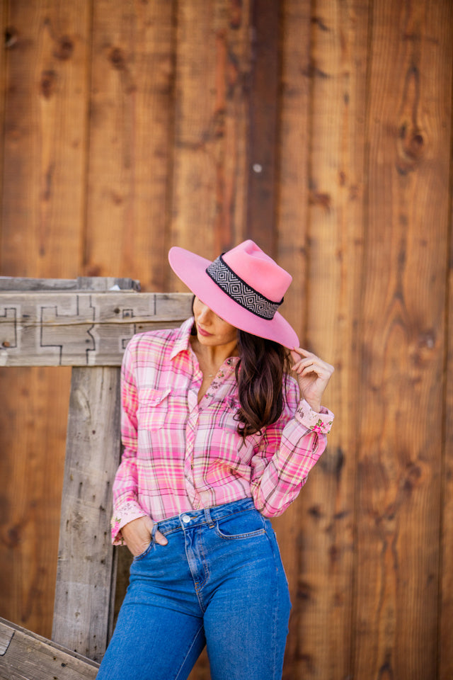 Pink Western Style Hat PBR Ladies Cowboy Hat - Pink – PBR Shop main image 4