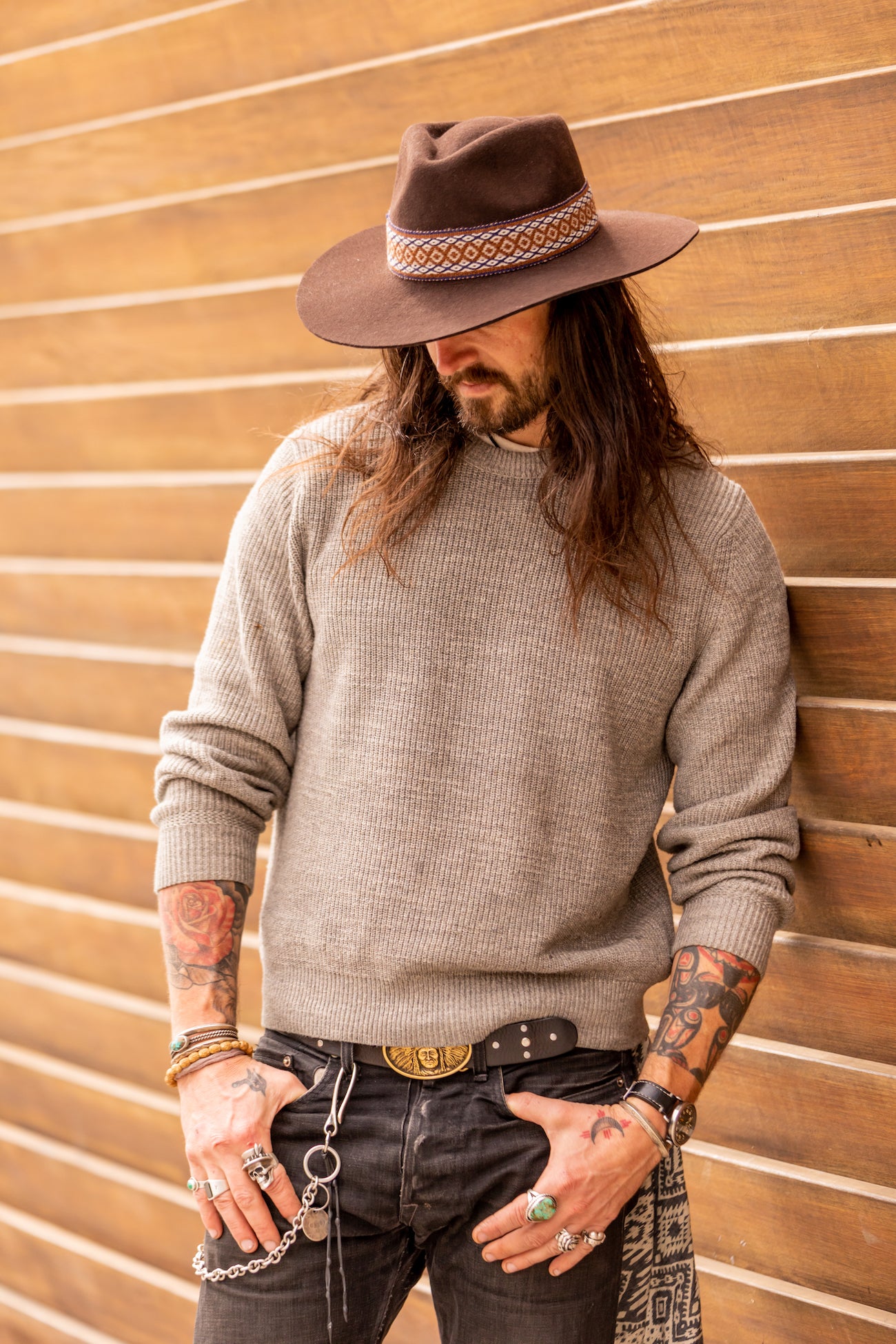 brown western style cowboy hat