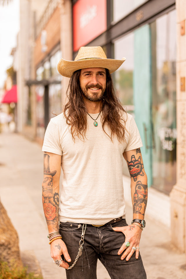 Cowboy Hat With Long Hair Men Gaucho Palm Leaf Straw Hat – Andeana