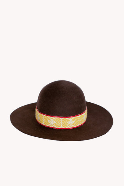 Brown Floppy style alpaca wool hat