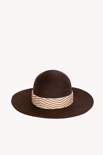 Brown Floppy style alpaca wool painter hat