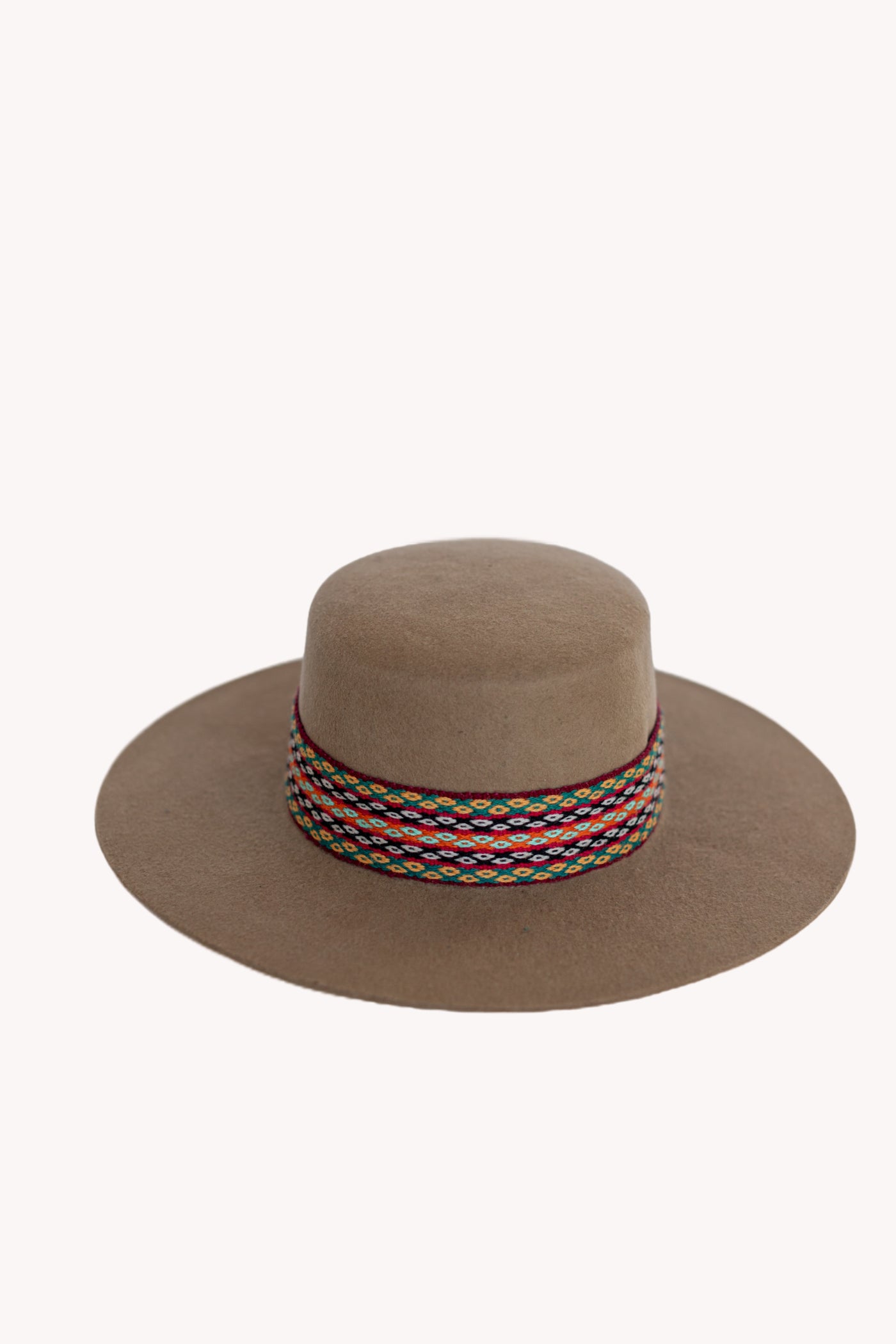 Beige Spanish style alpaca wool hat