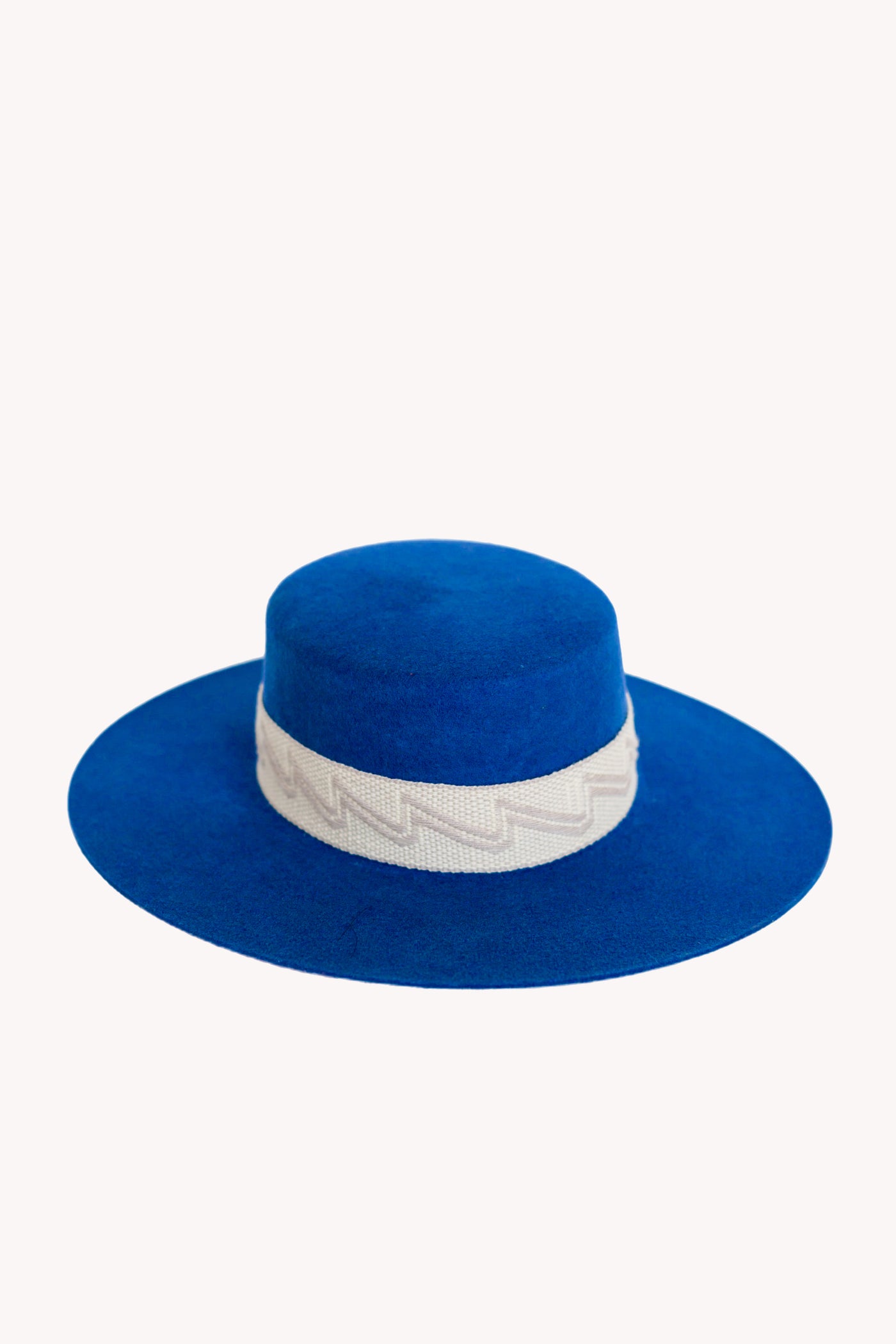 Blue Spanish style alpaca wool hat