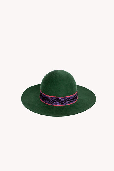 Hunter Green Floppy Hat with Purpose Intention Band Removable Intention Hat Textile Band