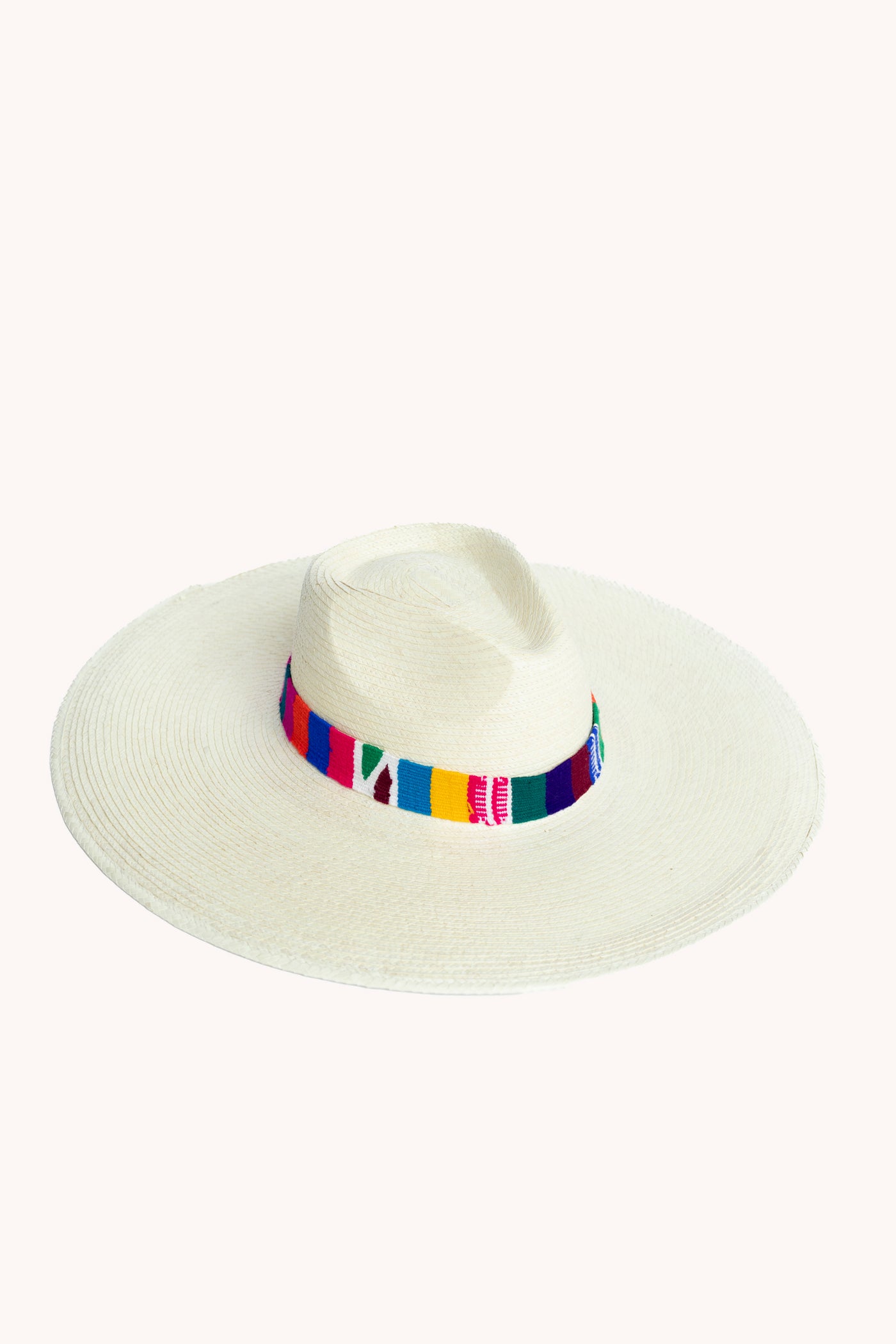 Wide Brim White Palm Leaf Straw Hat