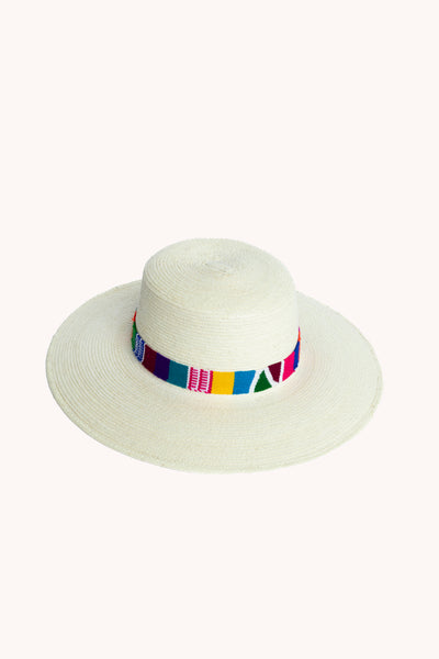 Spanish White Palm Leaf Straw Hat