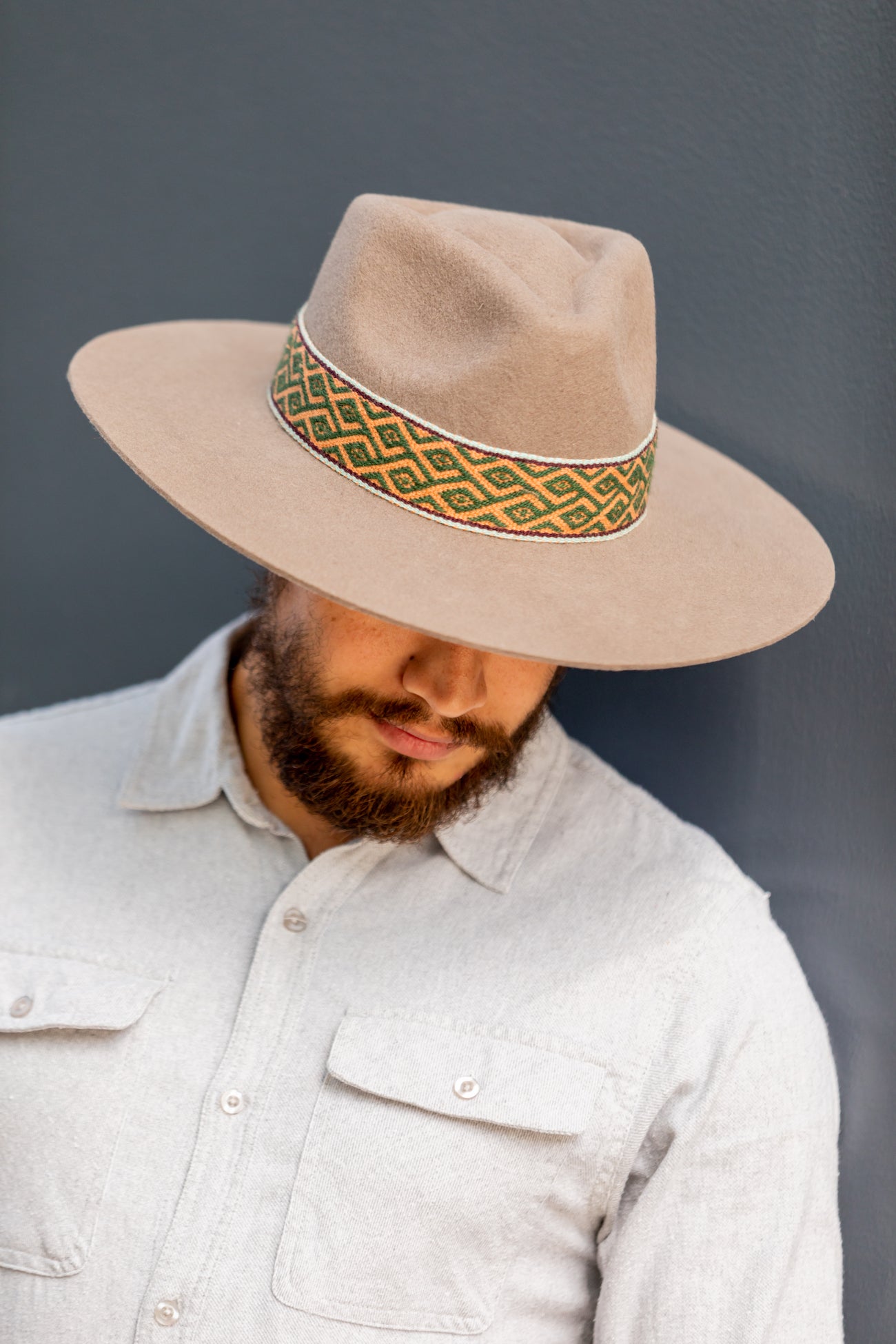 beige western style peruvian hat